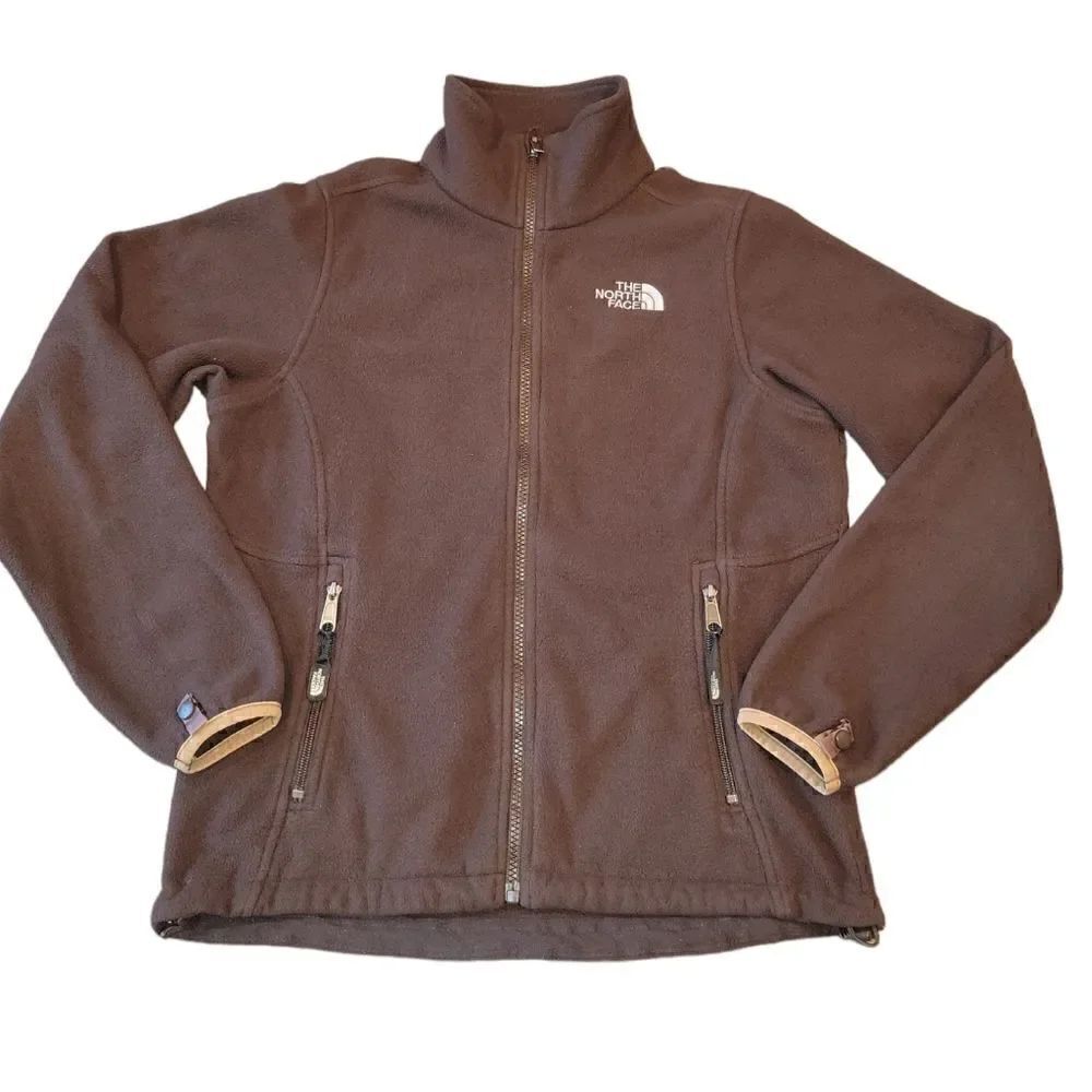 The North Face Womens Fleece Polartec Jacket Brown Full Zip Small
